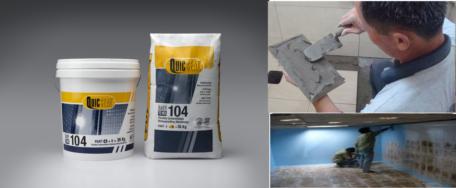 Apartment toilet waterproofing with Quicseal 104s